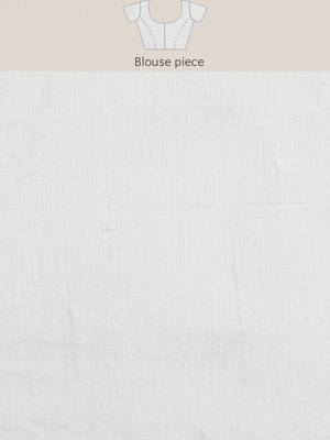 White white & white floral printed beads and stones organza saree 5