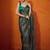 Green striped zari  georgette saree