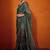 Green striped zari  georgette saree