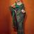 Green striped zari  georgette saree