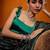 Green striped zari  georgette saree