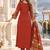 women ethnic motifs embroidered regular thread work  cotton kurta with trousers & with