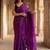 Purple zari  cotton khadi saree