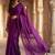 Purple zari  cotton khadi saree
