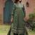 women printed regular thread work  cotton kurta with palazzos & with dupatta