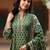 women printed regular thread work  cotton kurta with palazzos & with dupatta