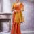 Rust ethnic motifs woven design linen blend sarees