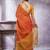 Rust ethnic motifs woven design linen blend sarees