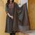 women ethnic motifs printed panelled mirror work  cotton kurta with trousers & with dupatta