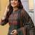 women ethnic motifs printed panelled mirror work  cotton kurta with trousers & with dupatta