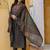 women ethnic motifs printed panelled mirror work  cotton kurta with trousers & with dupatta