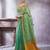 Teal women ethnic motifs linen blend paithani saree
