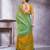 Teal women ethnic motifs linen blend paithani saree
