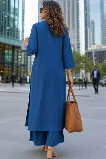 women embroidered thread work  cotton kurta with palazzos