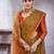 Mustard women ethnic motifs linen blend designer paithani saree