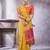 Yellow women ethnic motifs linen blend designer paithani saree