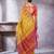 Yellow women ethnic motifs linen blend designer paithani saree