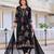 women floral printed regular thread work kurta with trousers & with dupatta