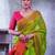 Green ethnic motifs linen blend designer paithani saree