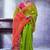 Green ethnic motifs linen blend designer paithani saree