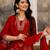 women ethnic motifs printed regular thread work kurta with trousers & with dupatta