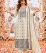 women ethnic motifs work kurta with trousers & with dupatta