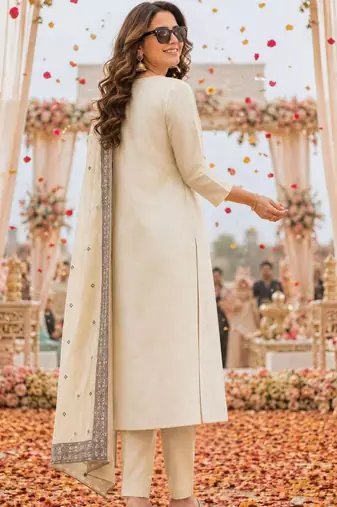 women ethnic motifs work kurta with trousers & with dupatta