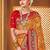 Mustard ethnic motifs printed zari patola saree