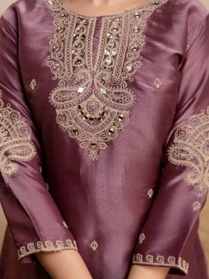 women embroidered regular kurta with palazzos & with dupatta 6