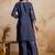 women embroidered regular kurta with palazzos & with dupatta