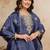 women embroidered regular kurta with palazzos & with dupatta