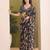 Black abstract printed pure georgette ready to wear saree