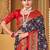 Navy blue woven design zari  patola saree