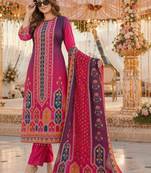 women ethnic motifs printed regular mirror work kurta with trousers & with dupatta