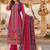 women ethnic motifs printed regular mirror work kurta with trousers & with dupatta