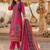 women ethnic motifs printed regular mirror work kurta with trousers & with dupatta