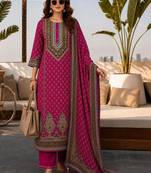 women ethnic motifs printed regular  silk kurta with palazzos & with dupatta