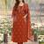 women ethnic motifs printed regular mirror work  cotton kurta with trousers & with dupatta