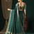 Teal teal striped  georgette zari kanjeevaram saree
