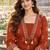 women ethnic motifs printed regular mirror work  cotton kurta with trousers & with dupatta