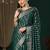 Teal teal striped  georgette zari kanjeevaram saree