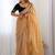 Gold sequinned net designer saree
