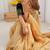 Gold sequinned net designer saree