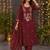 women ethnic motifs embroidered regular thread work  cotton kurta with trousers & with