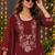 women ethnic motifs embroidered regular thread work  cotton kurta with trousers & with
