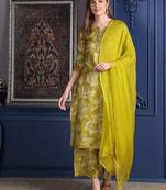 women floral printed kurta with palazzos & dupatta