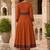 women ethnic motifs printed angrakha  cotton kurta with trousers & with dupatta