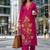 women floral embroidered regular thread work  cotton kurta with palazzos