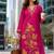 women floral embroidered regular thread work  cotton kurta with palazzos