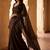 Brown embellished zari  cotton khadi saree